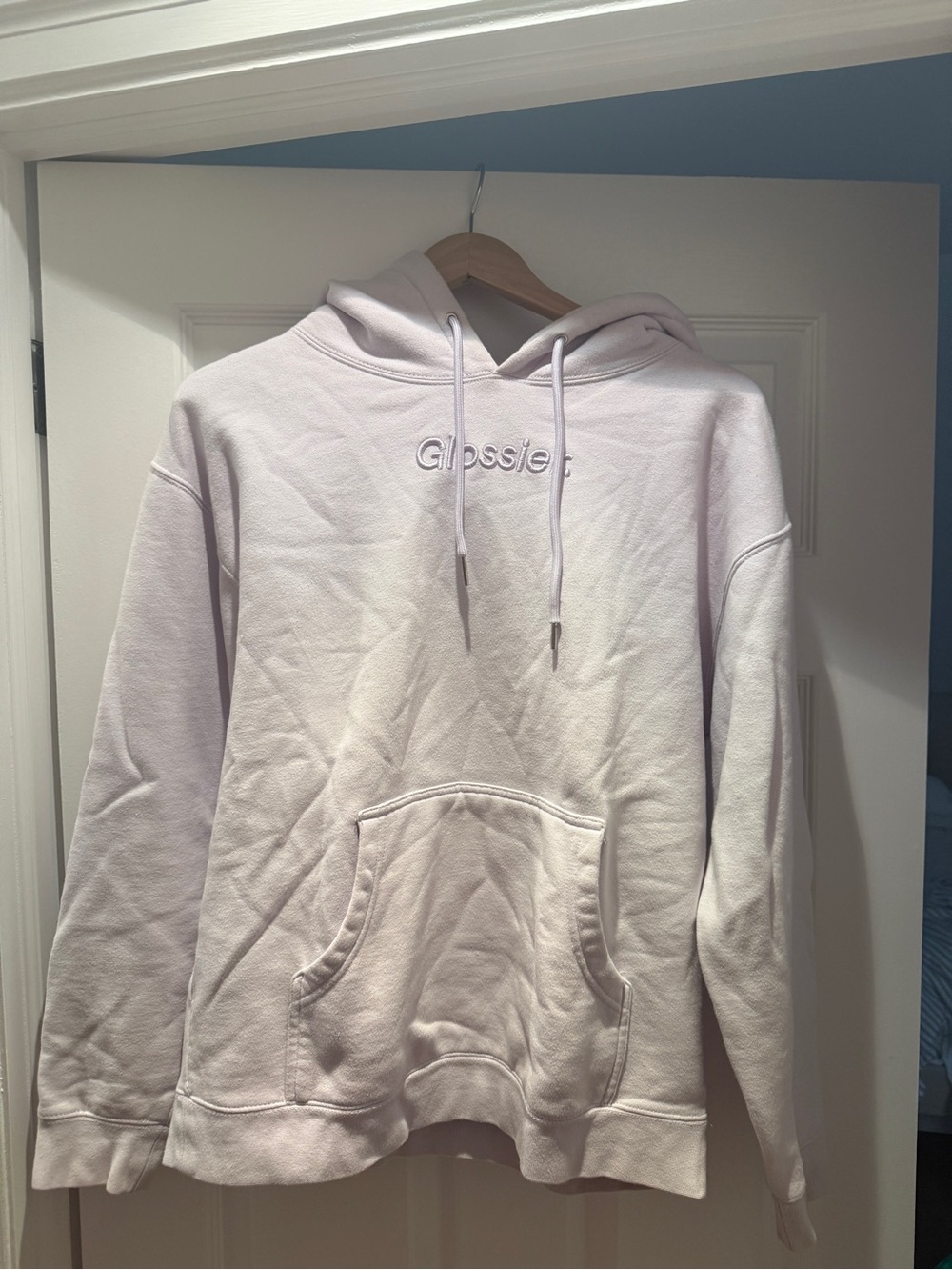 Glossier purple hoodie